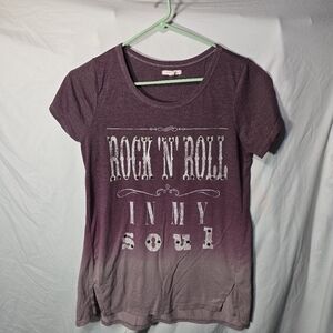 Maurices Purple Ombre "Rock N' Roll In My Soul" Graphic Tee